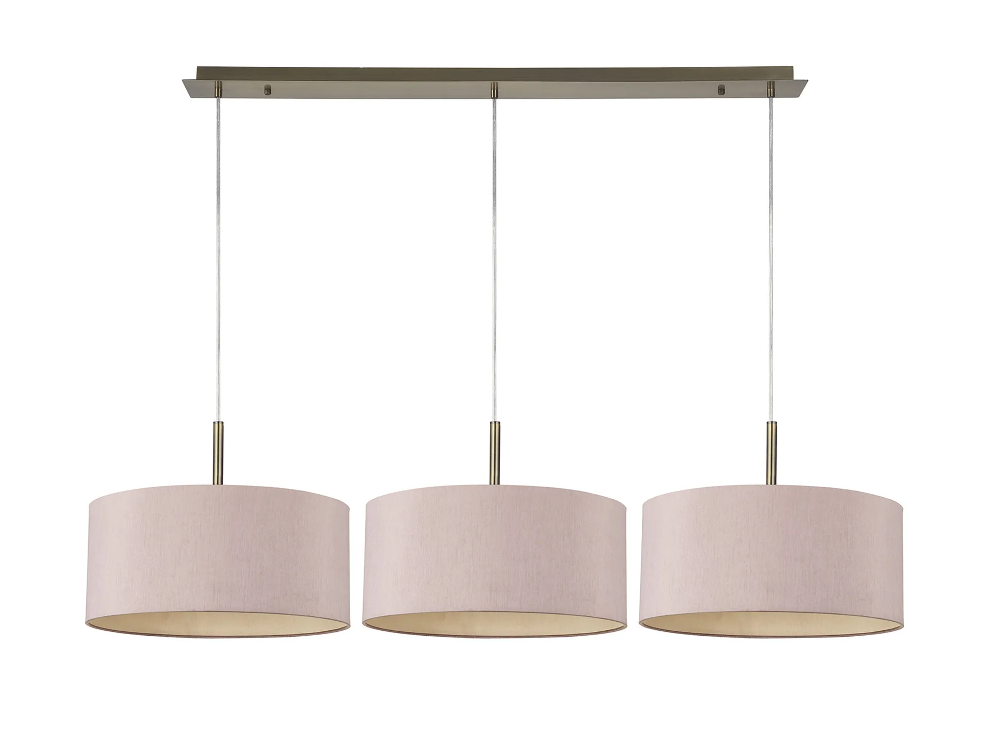 Baymont 40cm Shade 3 Light Pendant Antique Brass, Taupe/Halo Gold DK0579  Deco Baymont AB TA